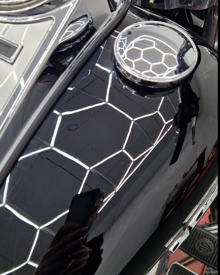 Chromtank Motorrad nachher